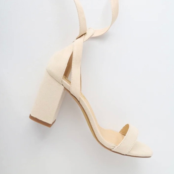 Luluโs Airis Beige Wrap Heels - Picture 1 of 4